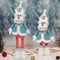 Retractable Santa Claus Snowman Elk Dolls Pink And Blue Fabric Window Decoration 6