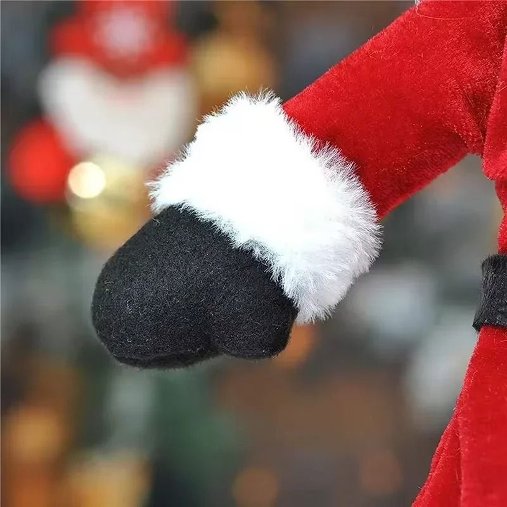 Creative Christmas Wine Bottle Dress Set Golden Velvet Santa Snowman Bottle Covers Holiday Table De 3