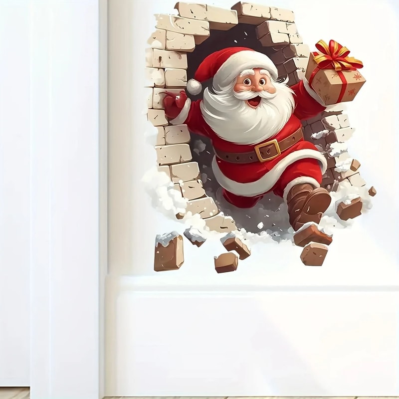 Santa Claus Wall Sticker Self Adhesive Vinyl Christmas Decoration For Living Room Bedroom And Windo 4