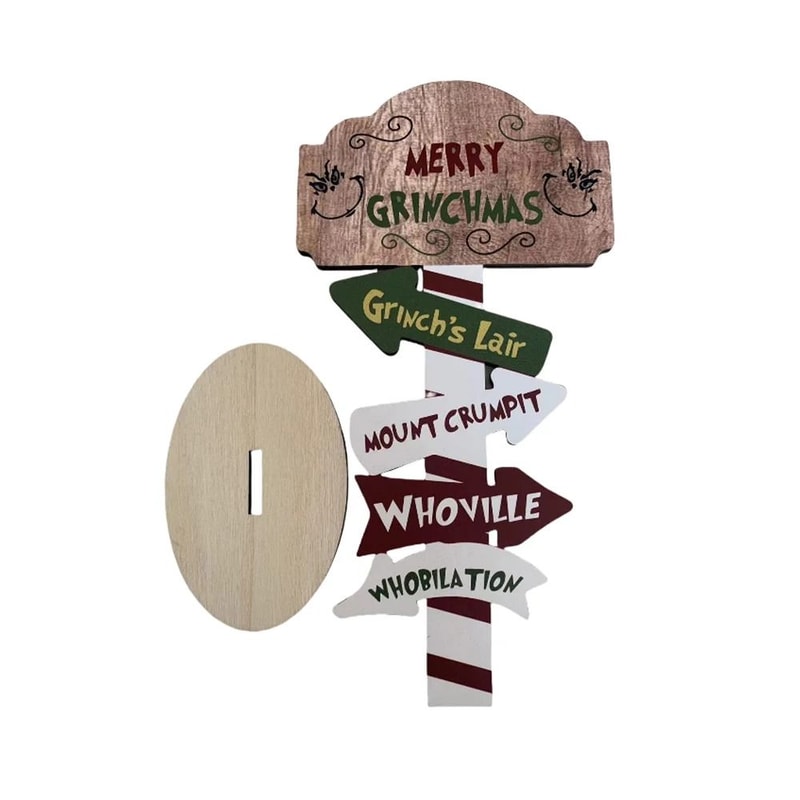 Christmas Cartoon Character Standing Block Set Holiday Tabletop Wood Decor 5