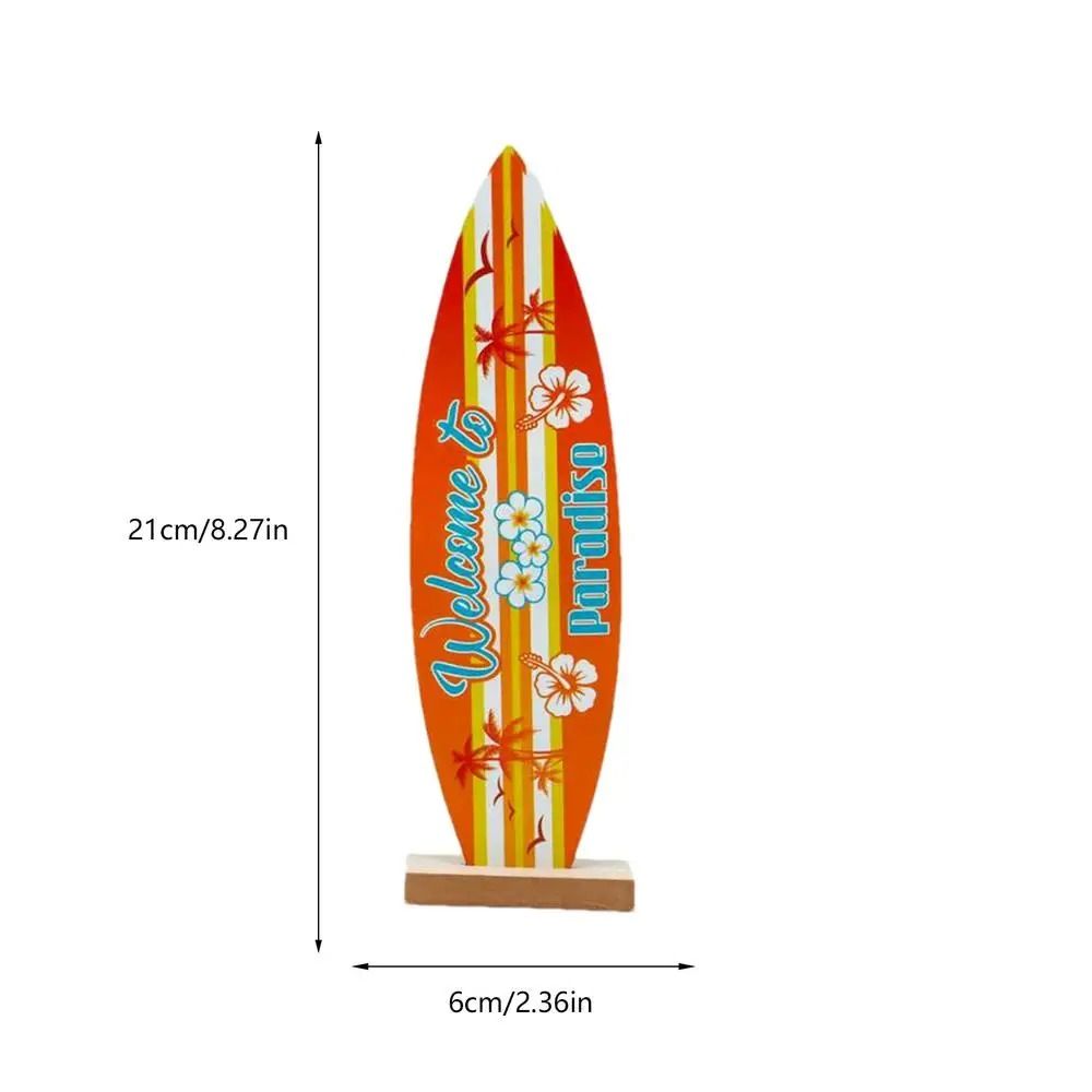 Wooden Surfboard Decor Summer Beach Ocean Theme Ornament 7