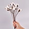 Artificial Cotton Flower Branch With Eucalyptus Leaves Home Wedding Decor 2