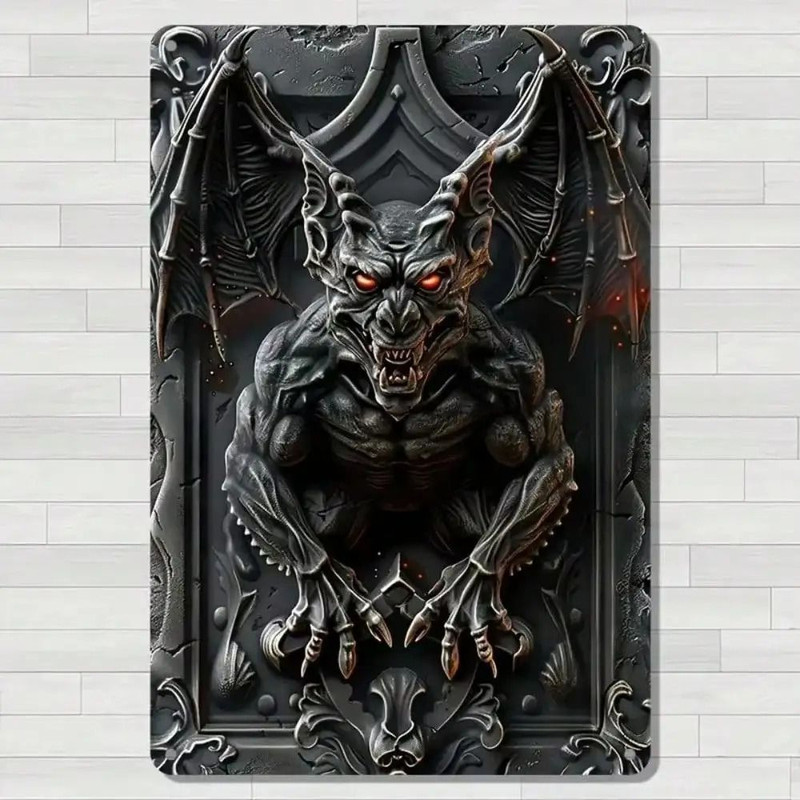 Gargoyle Vintage Aluminum Wall Sign Weatherproof Home And Halloween Decor 2