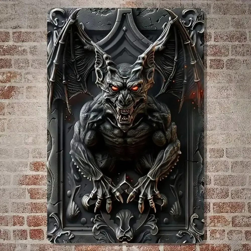 Gargoyle Vintage Aluminum Wall Sign Weatherproof Home And Halloween Decor 3