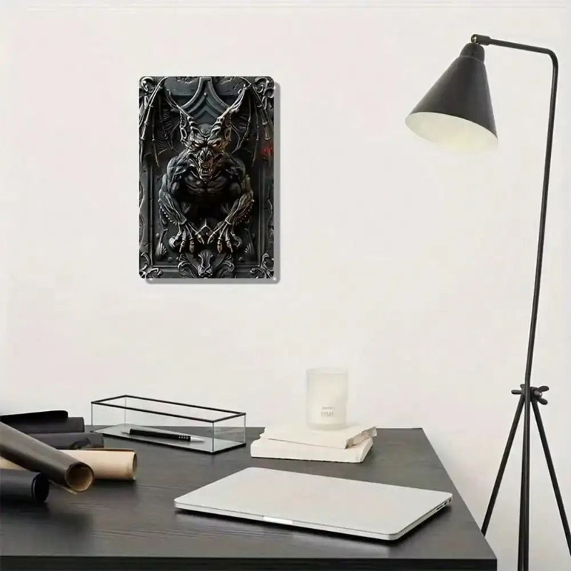 Gargoyle Vintage Aluminum Wall Sign Weatherproof Home And Halloween Decor 5