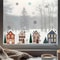 Christmas Houses Window Stickers Removable Holiday Glass Decals For Home Decoration 0