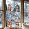 Christmas Houses Window Stickers Removable Holiday Glass Decals For Home Decoration 1
