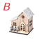 Christmas LED Wooden House Light Cabin Ornament For Holiday Home Decor 7