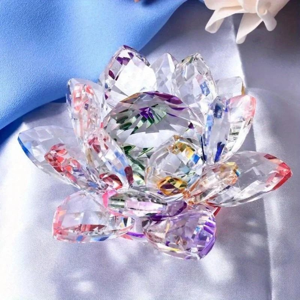 Crystal Lotus Flower Figurine Glass Decoration For Home And Wedding 9