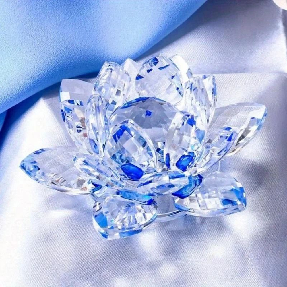 Crystal Lotus Flower Figurine Glass Decoration For Home And Wedding 11