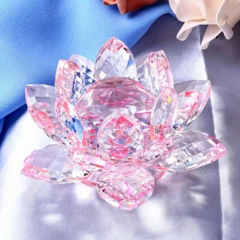 Crystal Lotus Flower Figurine Glass Decoration For Home And Wedding 13