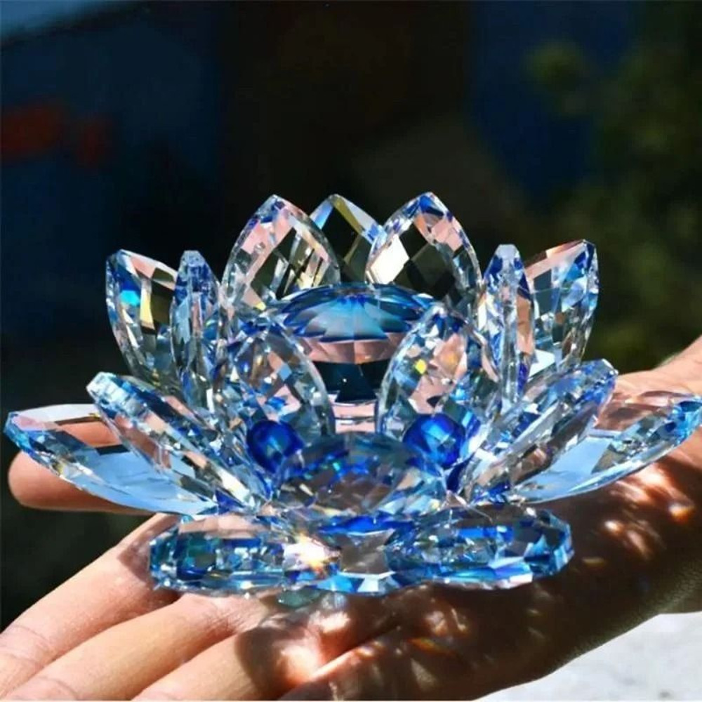 Crystal Lotus Flower Figurine Glass Decoration For Home And Wedding 4
