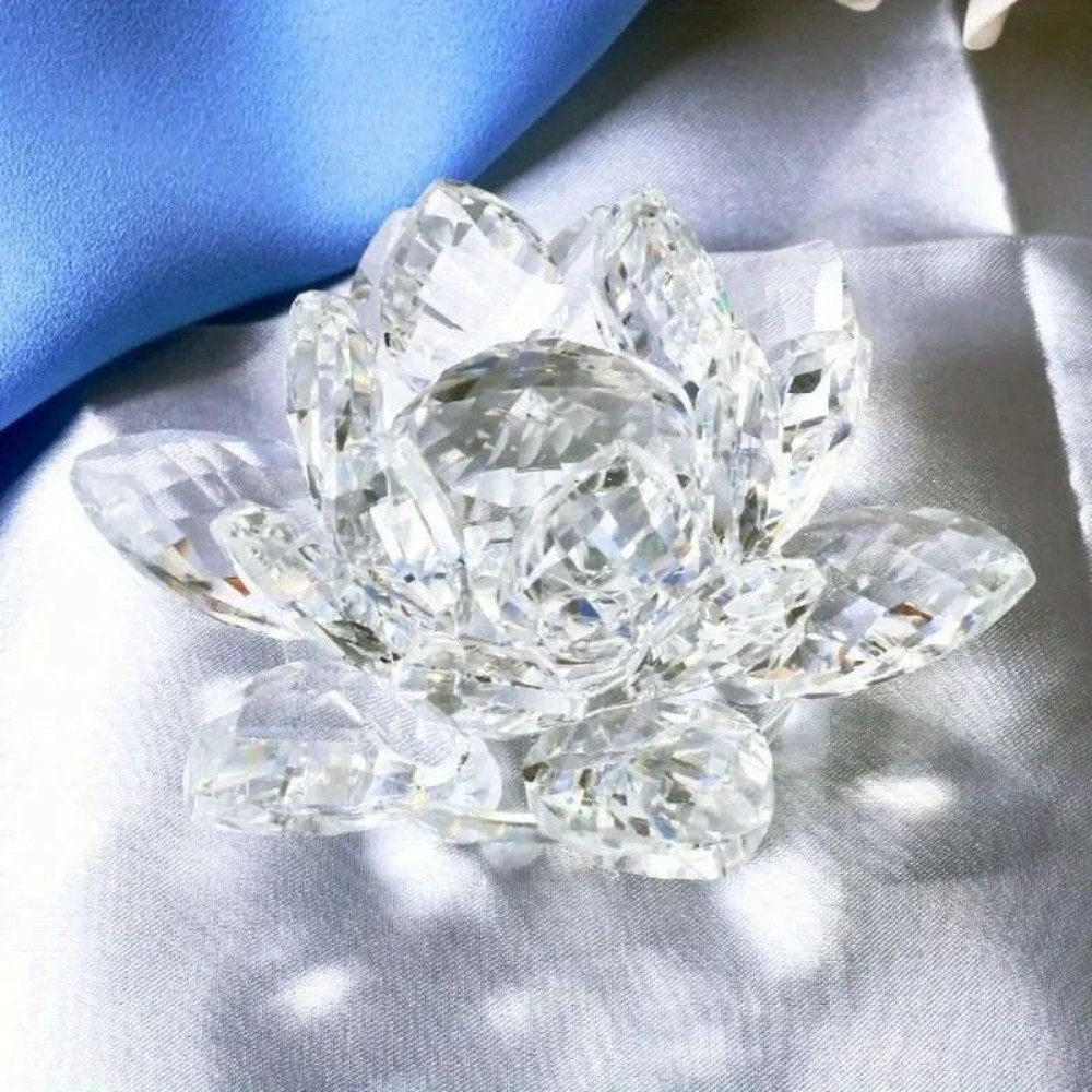 Crystal Lotus Flower Figurine Glass Decoration For Home And Wedding 6
