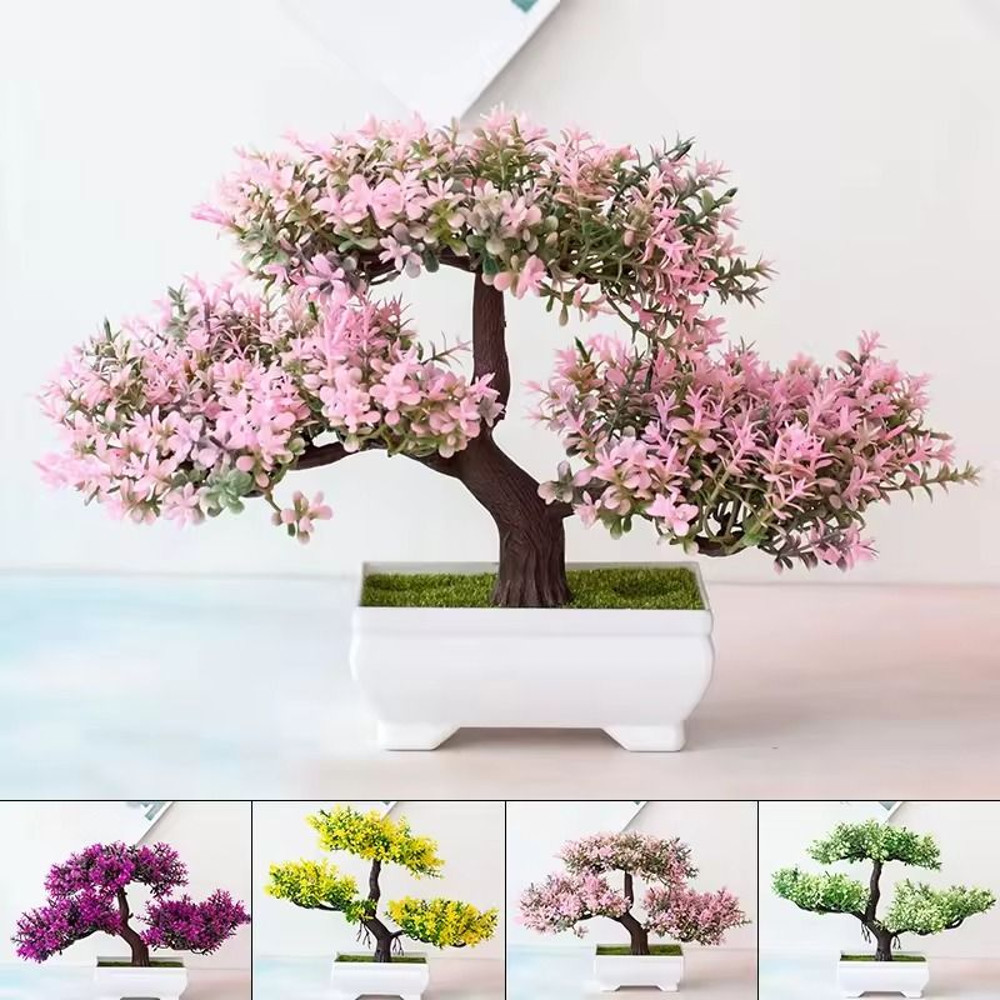 Artificial Bonsai Tree In Pot Fake Plant For Home Room Table Decoration 0