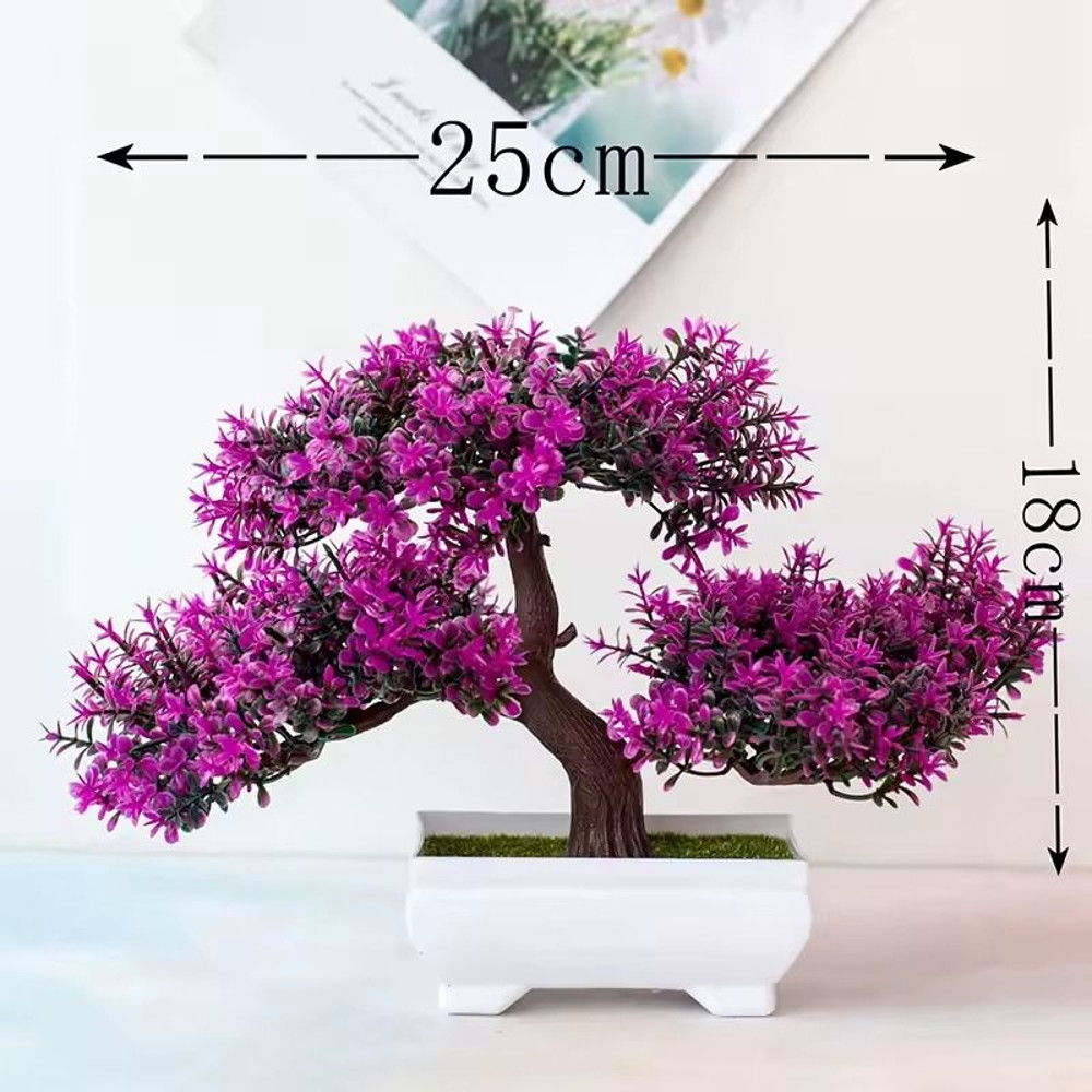 Artificial Bonsai Tree In Pot Fake Plant For Home Room Table Decoration 5