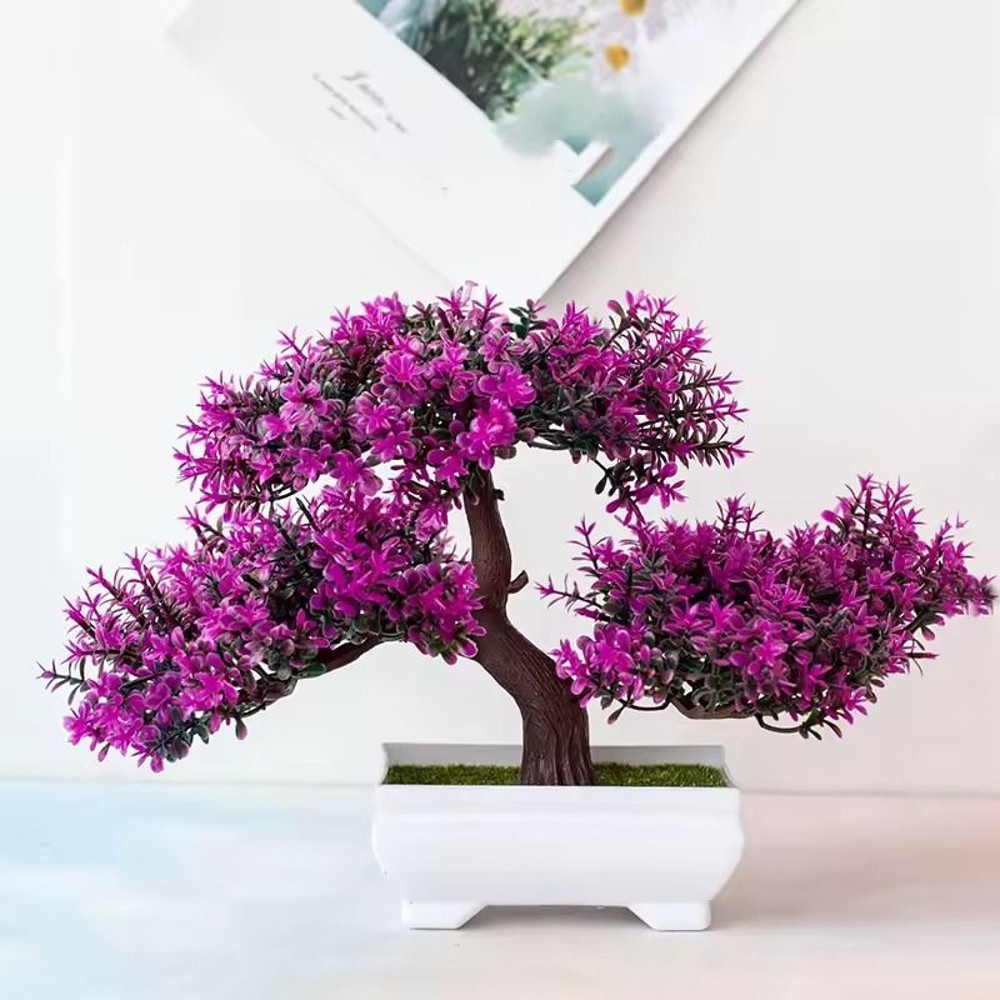 Artificial Bonsai Tree In Pot Fake Plant For Home Room Table Decoration 6