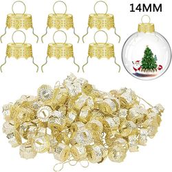 round christmas ball ornament caps set 50 pieces metal diy home decoration