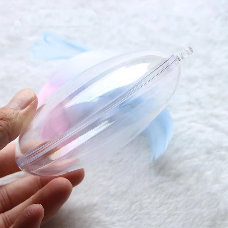 Transparent Flat Ball Plastic Clear Baubles Candy Gifts Box Home Decor For Wedding Christmas 2