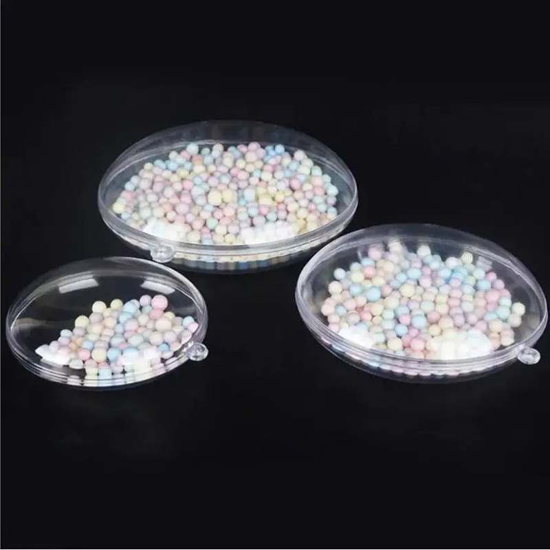 Transparent Flat Ball Plastic Clear Baubles Candy Gifts Box Home Decor For Wedding Christmas 5