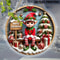 Charming Christmas Elf Wooden Sign Round Holiday Home Party Decoration 1