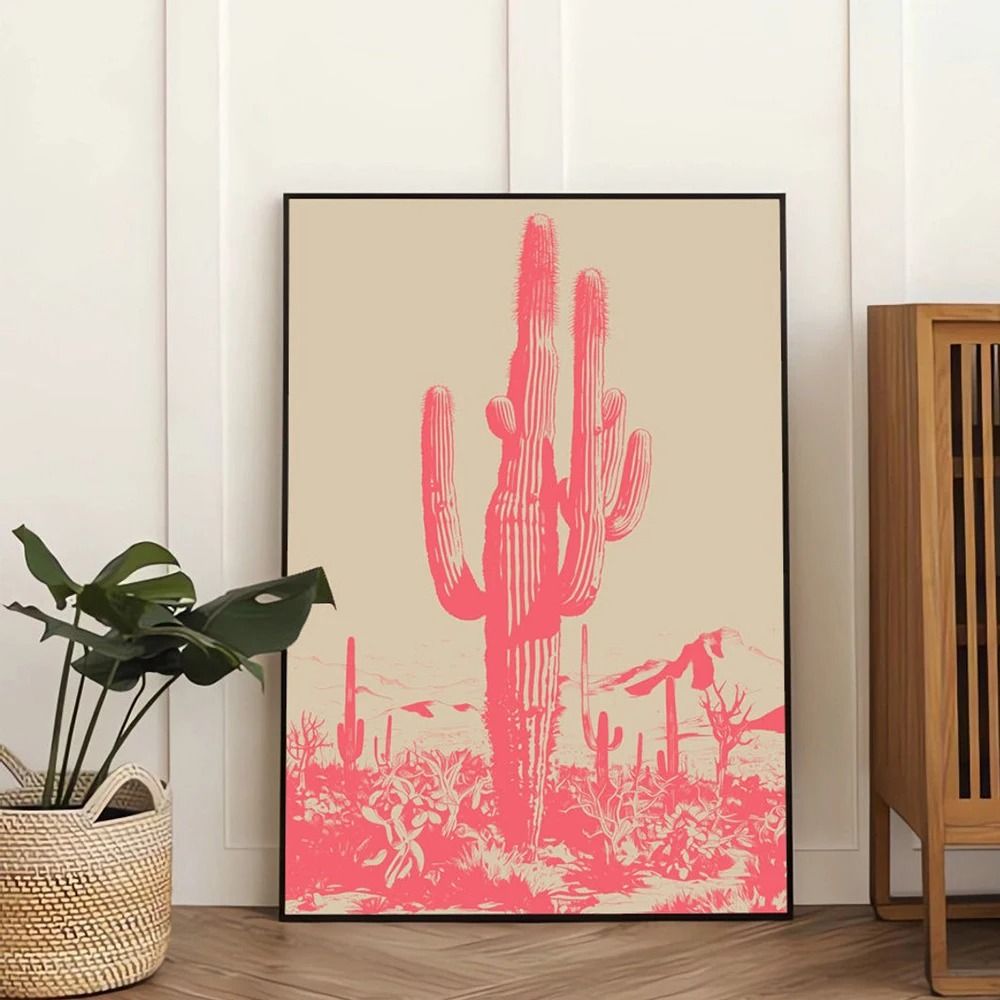 Modern Mexican Desert Pink Wall Art Canvas Painting Home Decoration 3