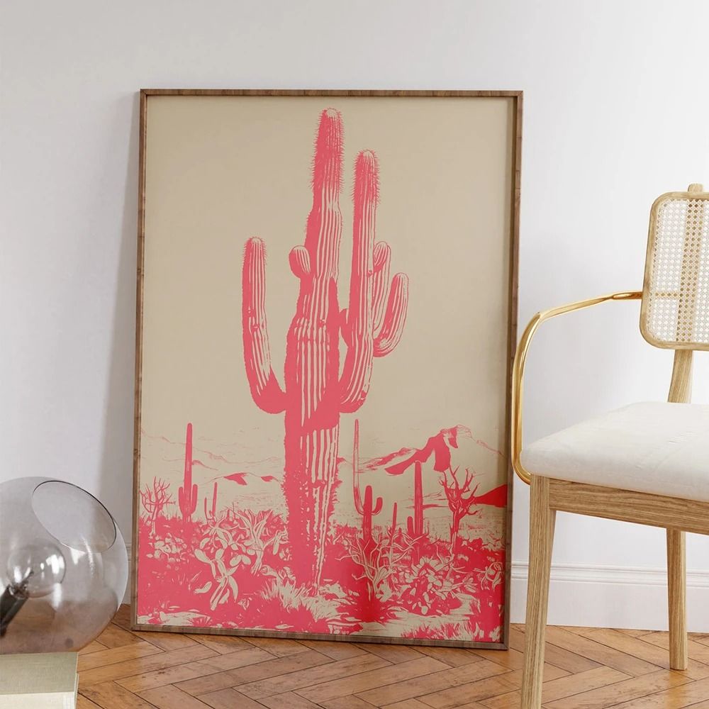 Modern Mexican Desert Pink Wall Art Canvas Painting Home Decoration 6