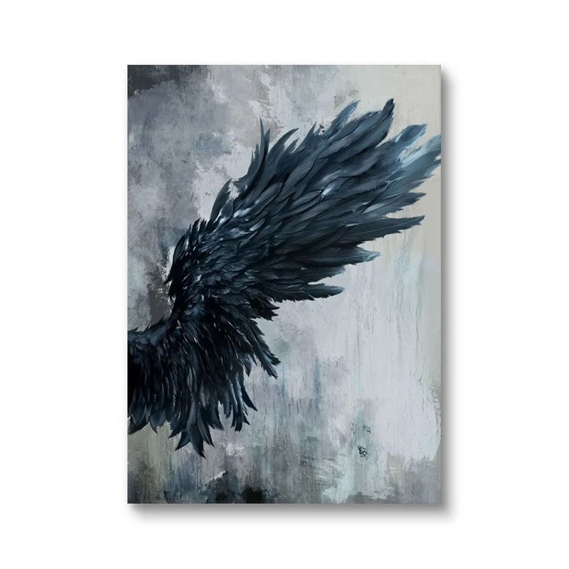 Black White Angel Wings Posters Canvas Abstract Wall Decoration 6