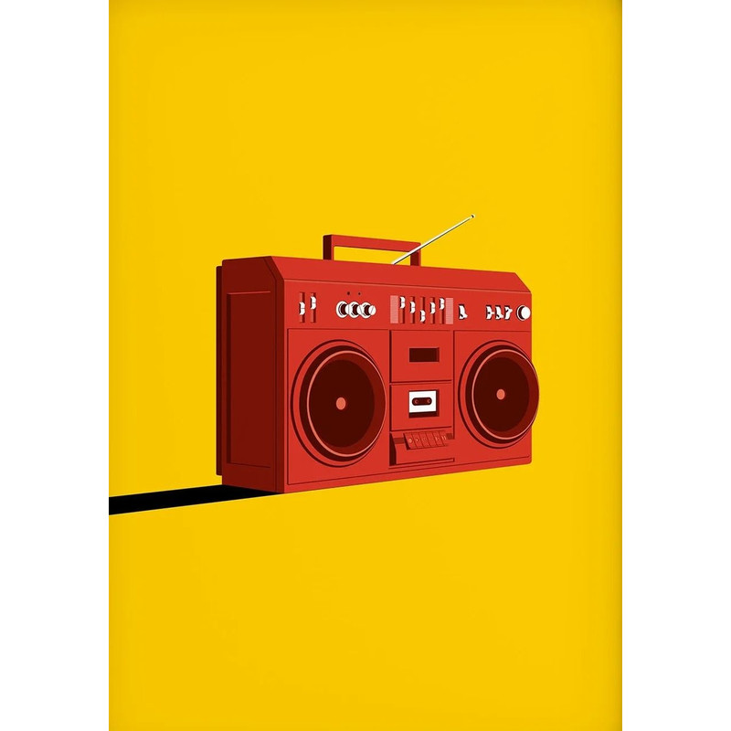 Pop Art Retro 80s Cassette Tape Music Canvas Vintage Wall Decoration 7