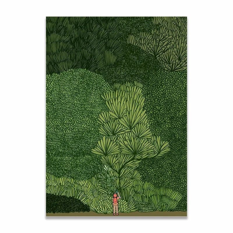Scandinavian Green Forest Jungle Exploration Canvas Wall Art Decoration 6