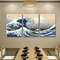 Japanese Style Canvas Print Poster Set Waves Of Kanagawa Wall Art 2