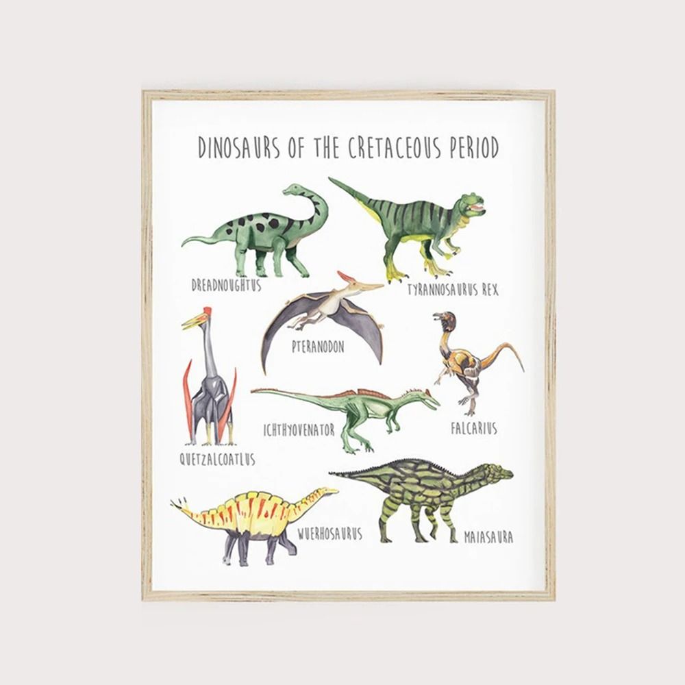 Modern Abstract Dinosaur Illustration Canvas Wall Art For Kids Room 7