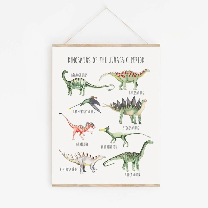 Modern Abstract Dinosaur Illustration Canvas Wall Art For Kids Room 8