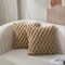 Pineapple Grid Turtle Pattern Soft Plush Throw Pillowcase Cream White 6