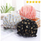 Double Layer Waterproof Shower Cap For Women Hot Gold Printed Cotton Design 0