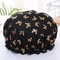 Double Layer Waterproof Shower Cap For Women Hot Gold Printed Cotton Design 1