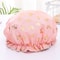 Double Layer Waterproof Shower Cap For Women Hot Gold Printed Cotton Design 3