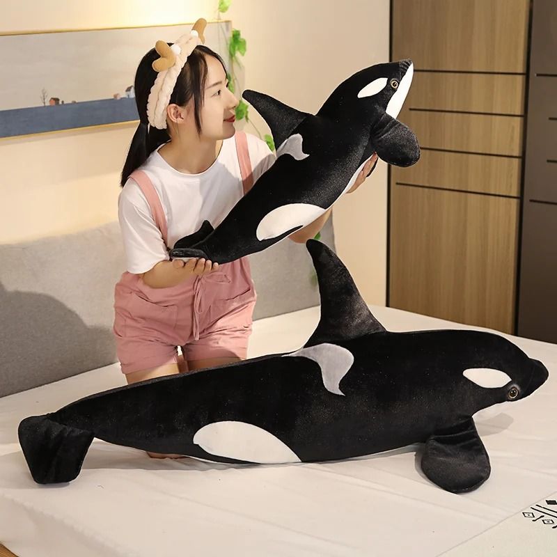 Lifelike Orca Whale Plush Toy Soft Stuffed Sea Animal 3