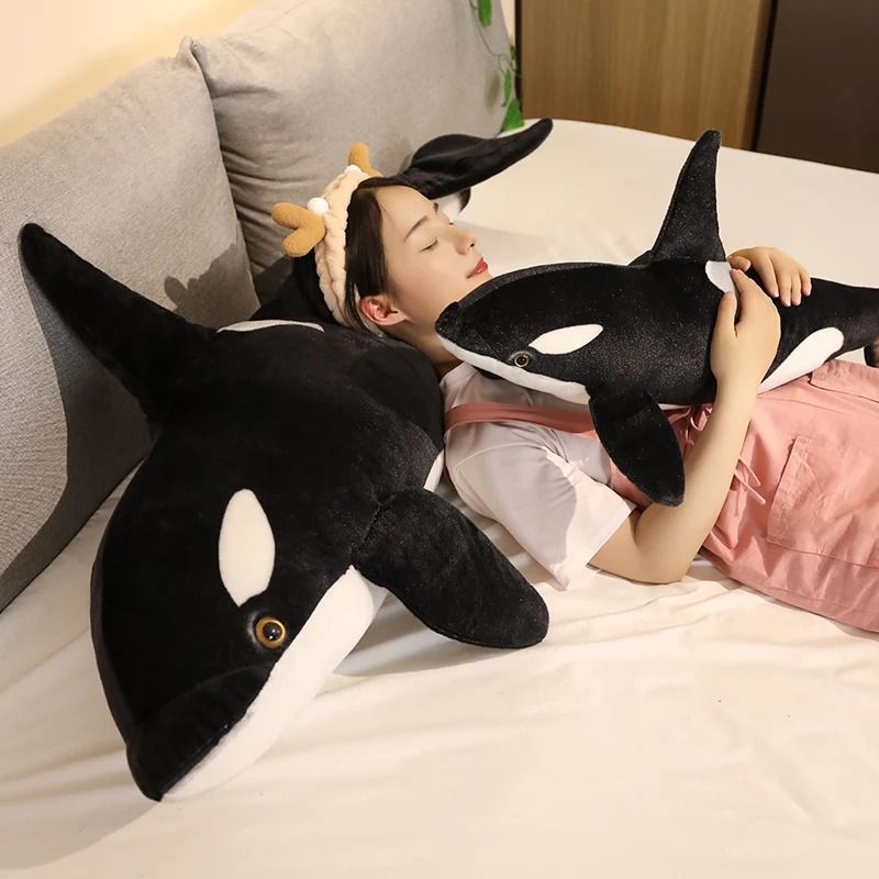 Lifelike Orca Whale Plush Toy Soft Stuffed Sea Animal 5