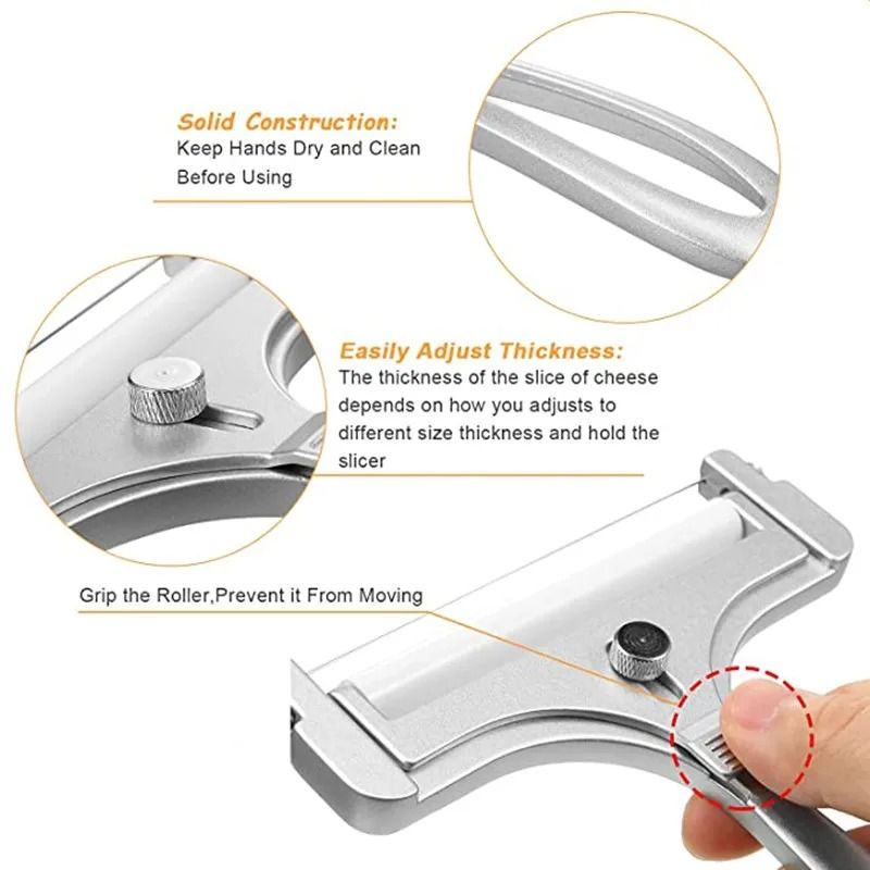 Adjustable Cheese Slicer With Wire For Cutting Soft And Semi Hard Cheeses 2
