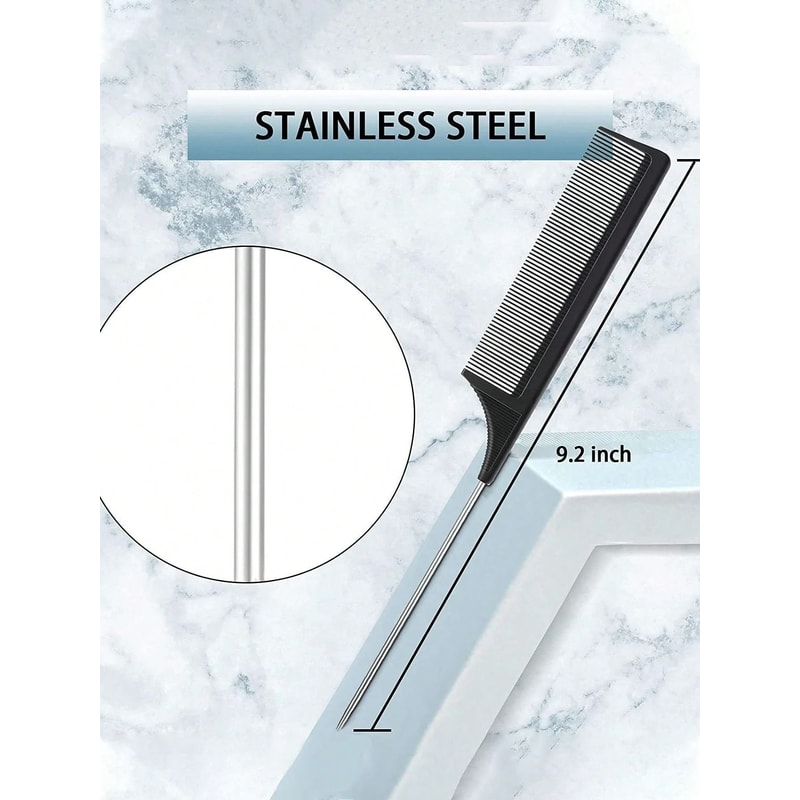 Three Piece Styling Comb Set With Edge Brush And Tail Comb For Salon Hair And Wig Styling 5