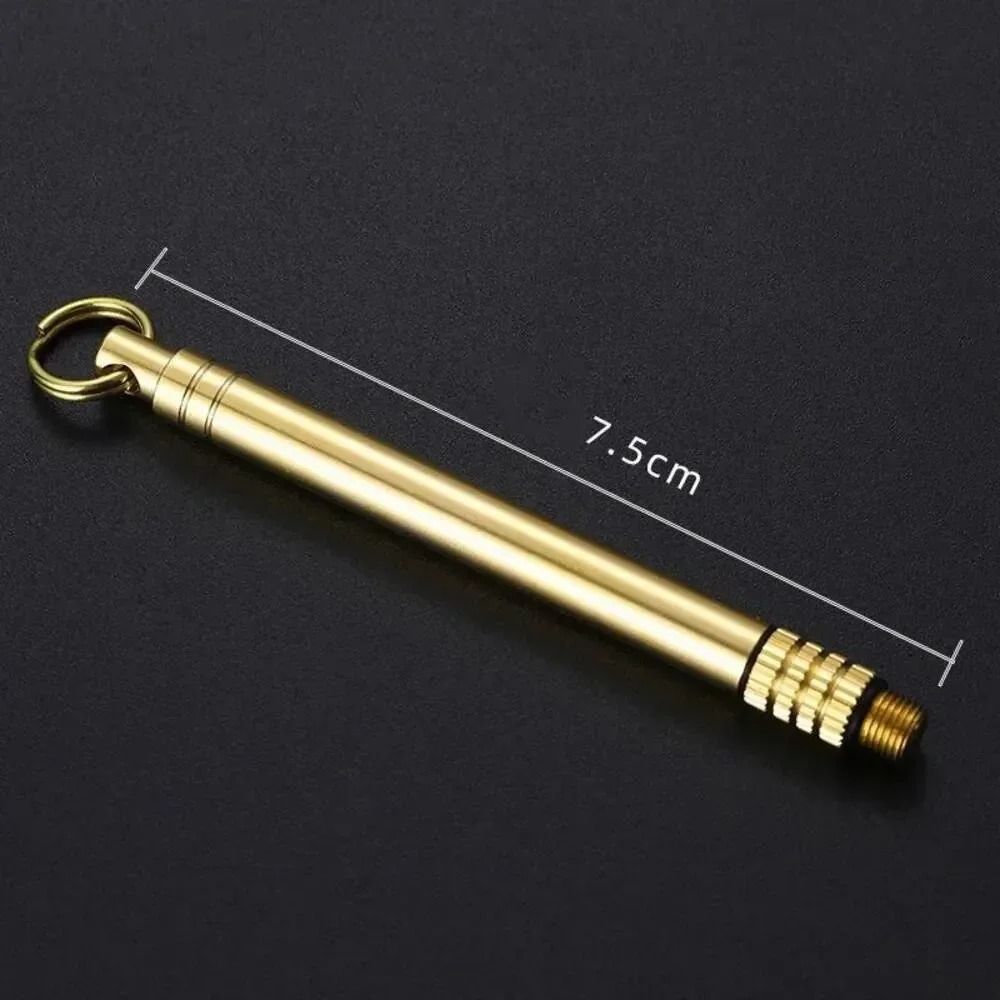 Titanium And Brass Portable Toothpick With Fruit Fork For Camping And Everyday Use 4