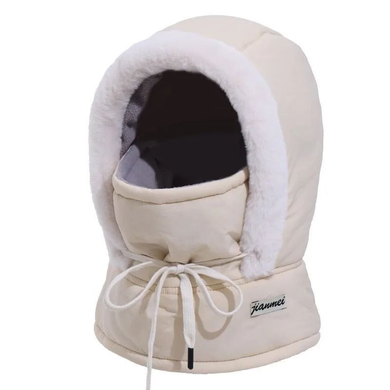 Cold Weather Thermal 3 In 1 Scarf Winter Windproof Hood Hat With Plush Neck Warmer 6