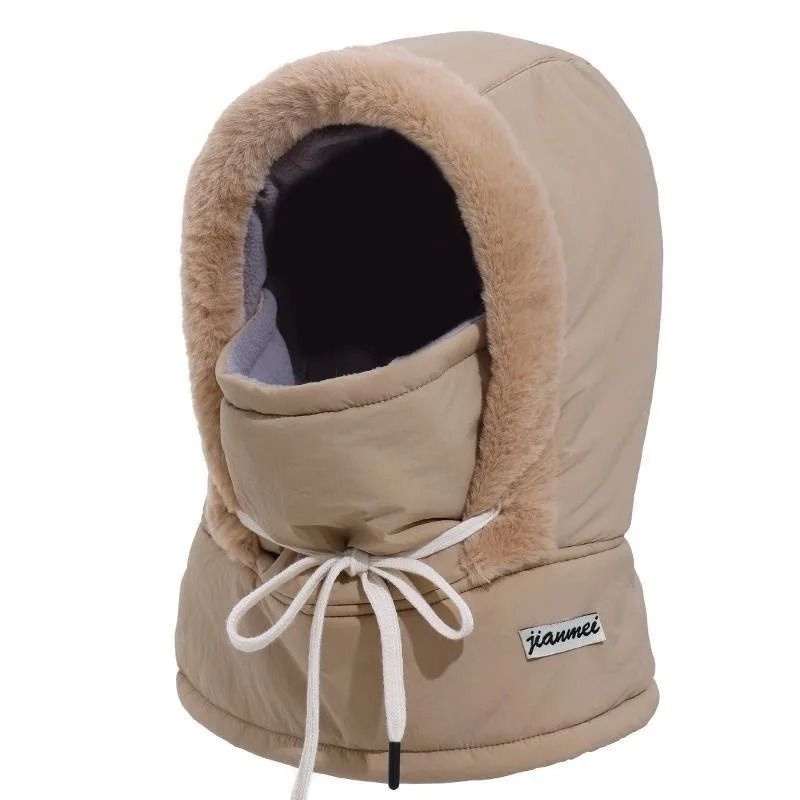 Cold Weather Thermal 3 In 1 Scarf Winter Windproof Hood Hat With Plush Neck Warmer 8