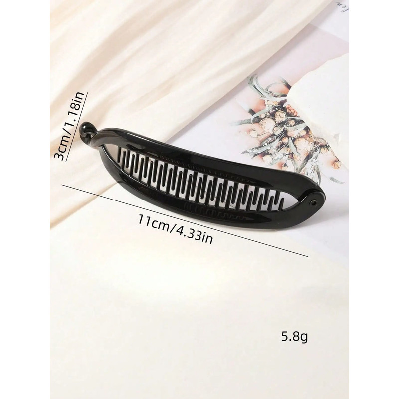 Large Hair Volume Amber Banana Clip Ponytail Clip French Elegant High Skull Top Hair Clip 6