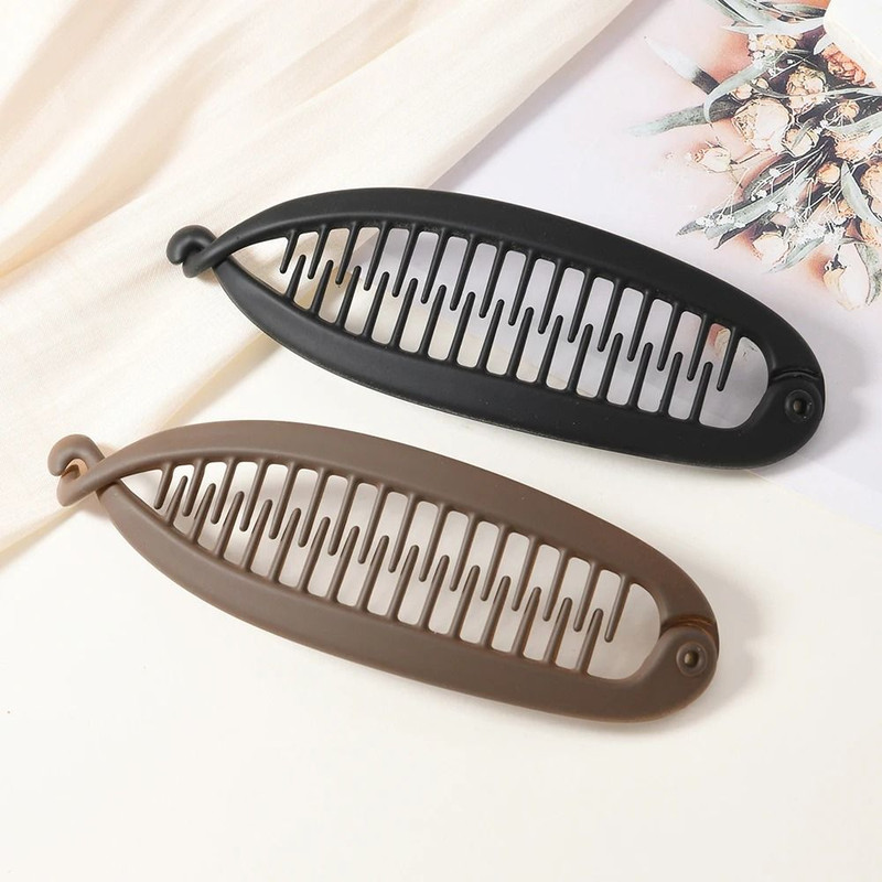 Large Hair Volume Amber Banana Clip Ponytail Clip French Elegant High Skull Top Hair Clip 8