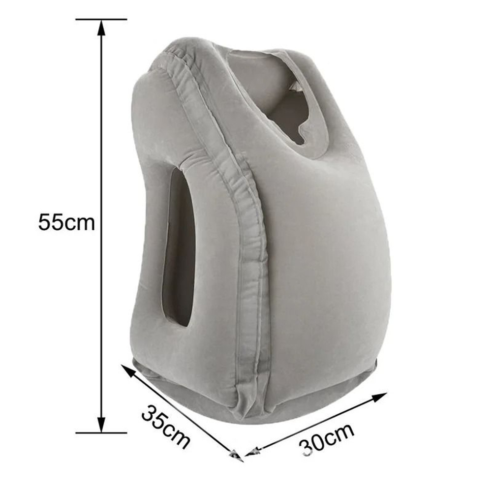 Inflatable Travel Pillow With Chin And Head Support For Airplane Car And Office 10