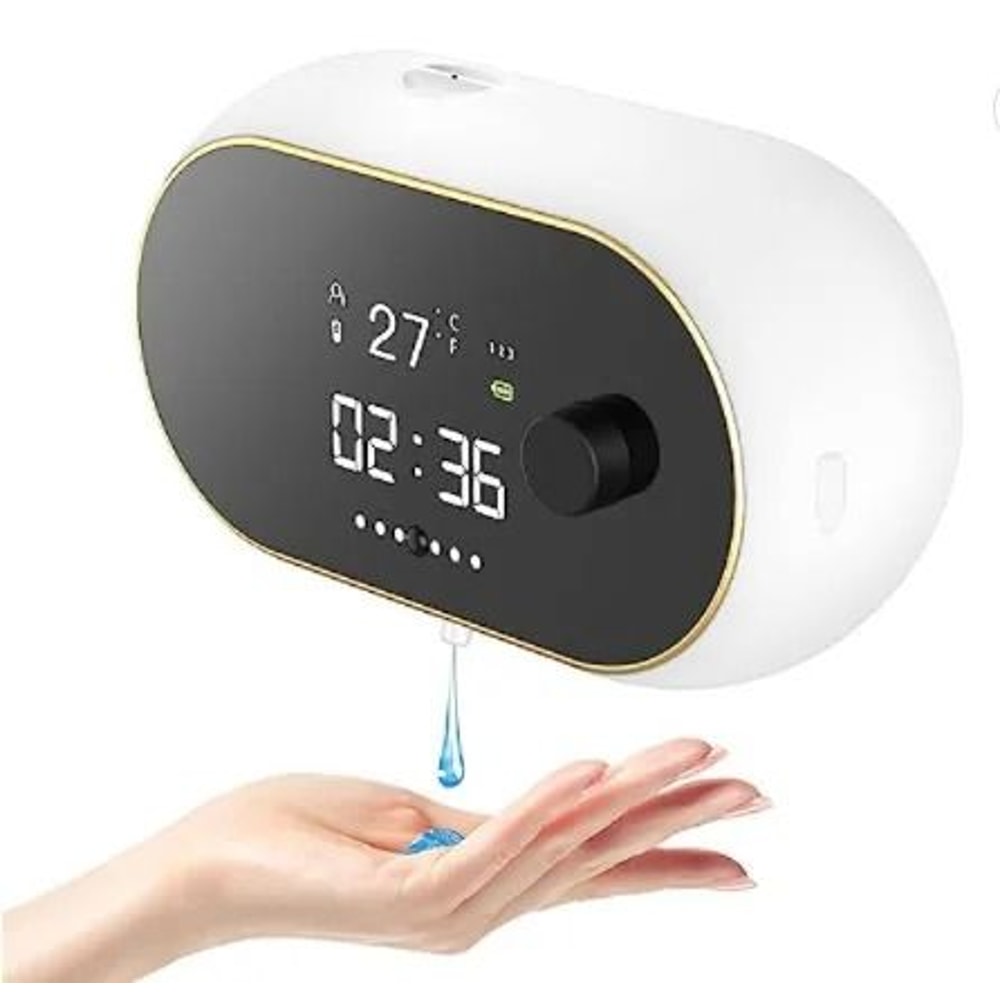 Automatic Soap Dispenser USB Charging Infrared Sensor With LED Temperature Display Wall Mount Foam 7