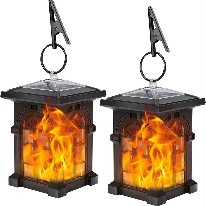 Mini Solar Lantern Flickering Flame Outdoor Lights 0