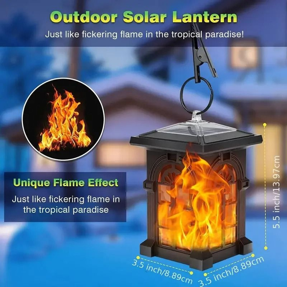 Mini Solar Lantern Flickering Flame Outdoor Lights 1
