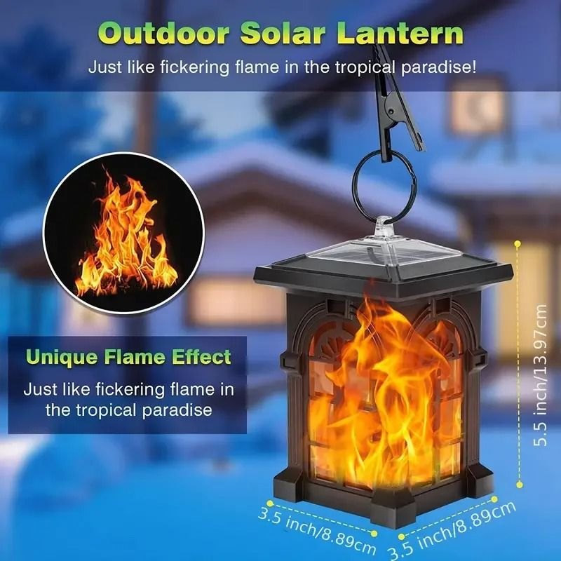 Mini Solar Lantern Flickering Flame Outdoor Lights 1